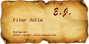 Eiler Júlia névjegykártya